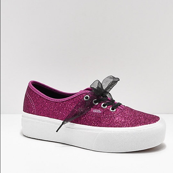 vans glitter platform shoes
